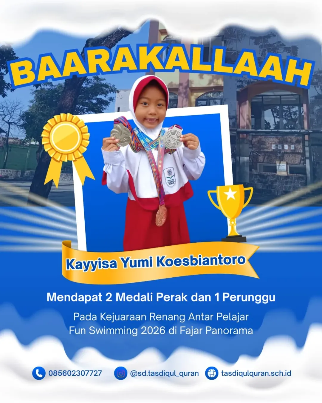 Prestasi 2 Medali Perak dan 1 Perunggu